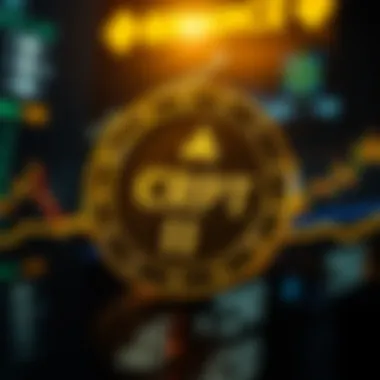 CRPT token symbol on digital display