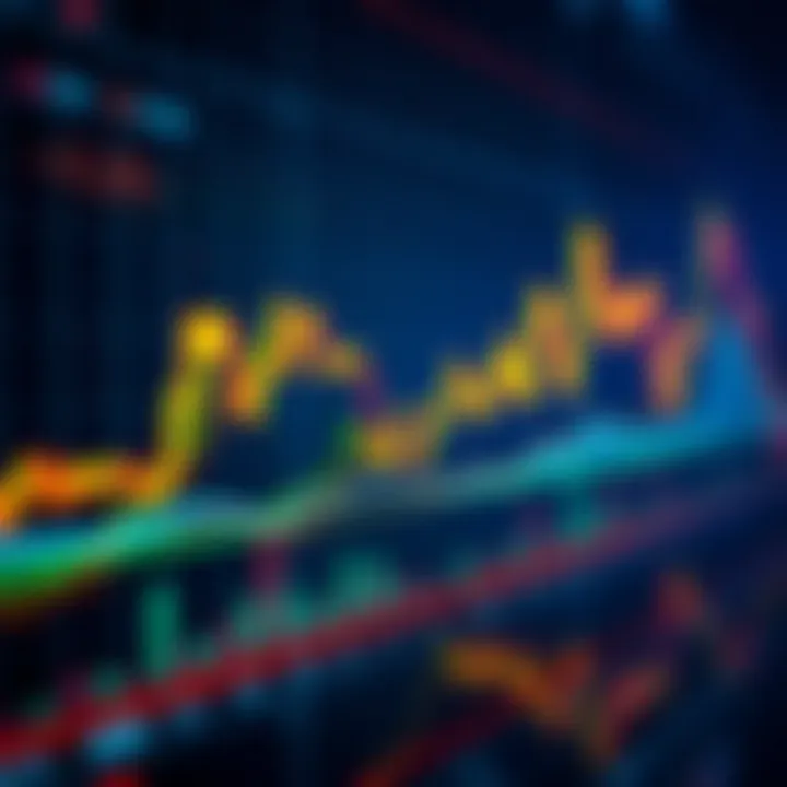 A vibrant graph depicting cryptocurrency price movements over time