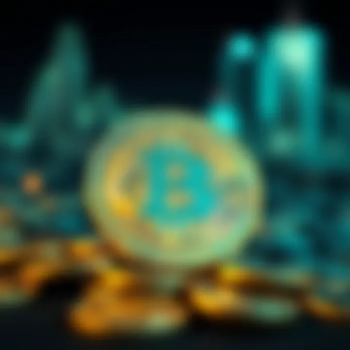 Abstract representation of Bitcoin as currency