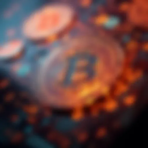 Bitcoin symbol integrated with digital code