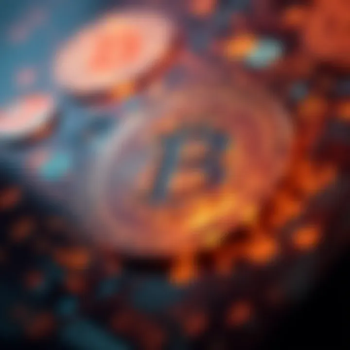 Bitcoin symbol integrated with digital code