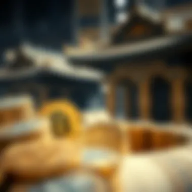 An artistic view of decentralized finance reshaping traditional banking