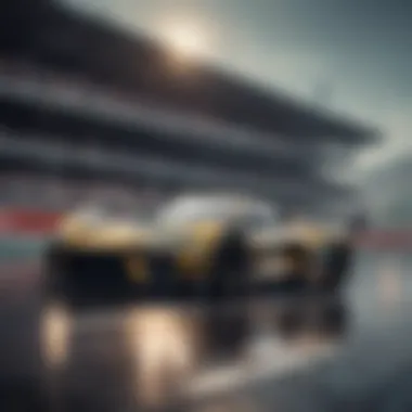 A futuristic financial landscape integrating blockchain and motorsports