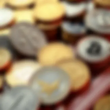 A collection of various Casascius coins displayed elegantly