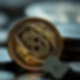 A detailed view of a Casascius coin showcasing intricate design features