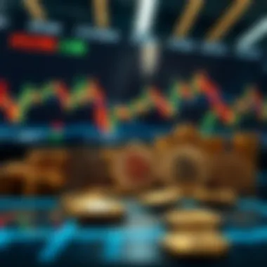 A digital representation of various cryptocurrencies on a trading platform