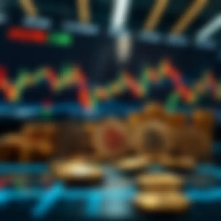 A digital representation of various cryptocurrencies on a trading platform