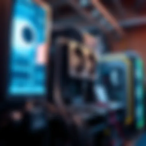 Detailed view of a high-performance mining rig setup