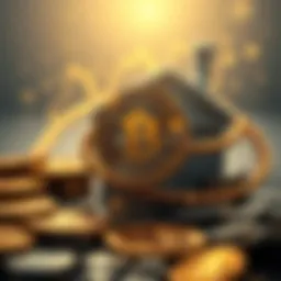 Visual representation of digital currencies impacting banking