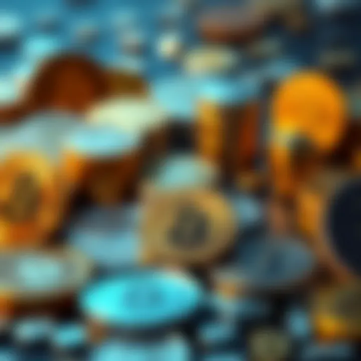 Visual representation of various cryptocurrencies