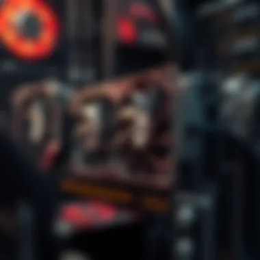 Essential Hardware: Graphics Card in Mining Close-up of graphics card used in mining