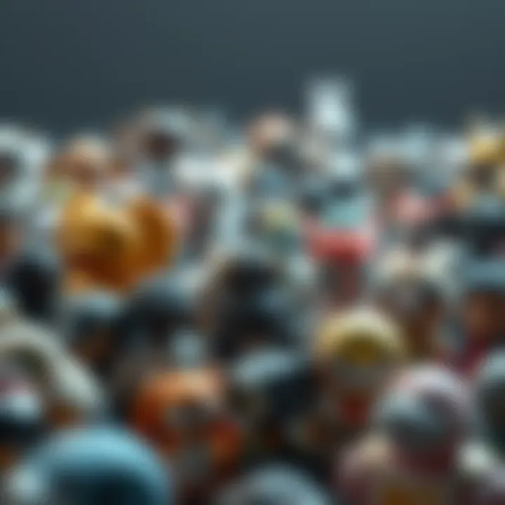 A digital representation of various NFTs showcasing their diversity