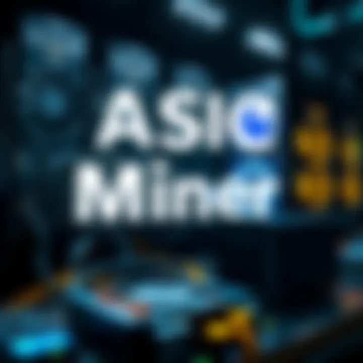 An illustration of a cryptocurrency mining setup featuring ASIC miners