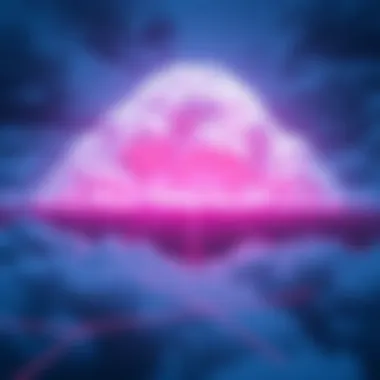 Illustration of decentralized cloud computing concept