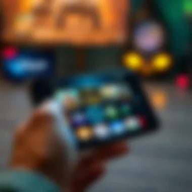 Illustration of a smartphone displaying multiple gaming apps