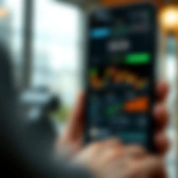 User analytics and trading statistics on a mobile device