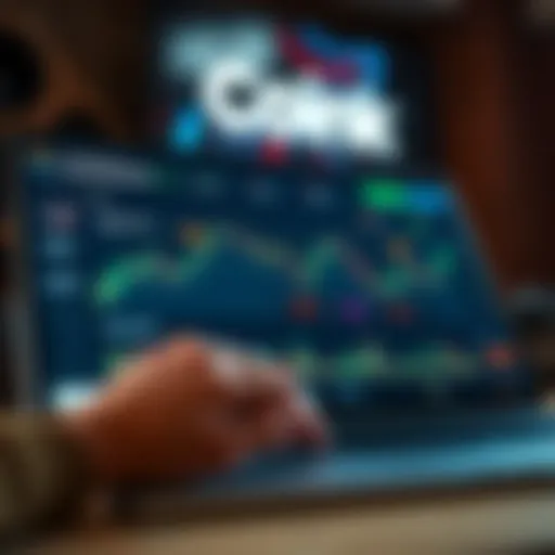 User interface of Coinbase Pro desktop application showcasing charts and trading options