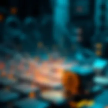 An abstract representation of digital currency and computing power