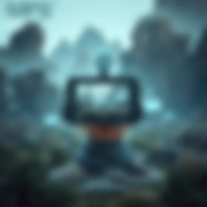 Interactive Learning Modules in the Metaverse Interactive learning modules displayed in a digital landscape