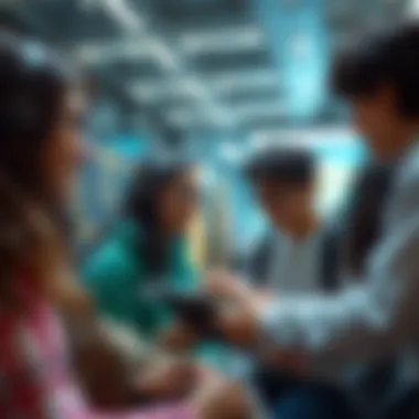 Collaboration in the Educational Metaverse Students collaborating in a metaverse environment