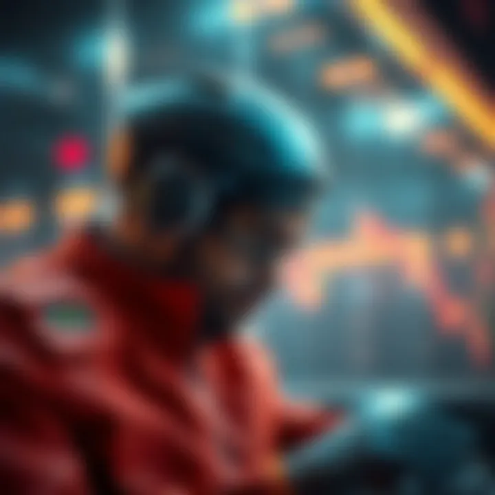A futuristic representation of technology's role in trading