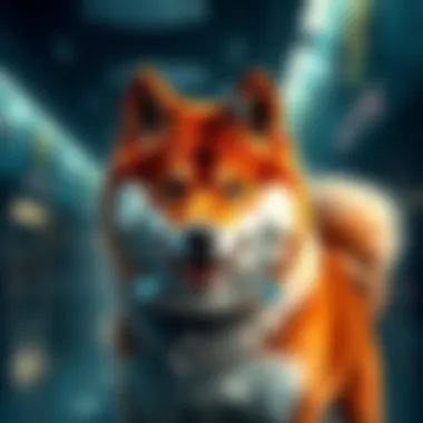 An artistic representation of the Shiba Inu coin symbol interwoven with media elements.