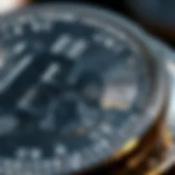 Close-up view of a tungsten coin highlighting its unique surface texture