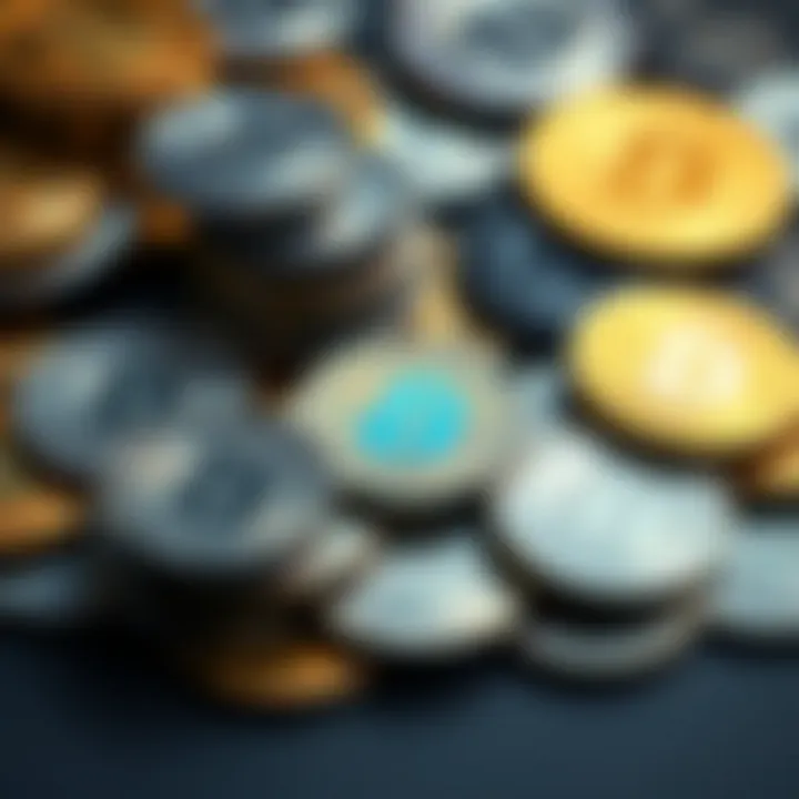 A collection of diverse tungsten coins arranged artistically