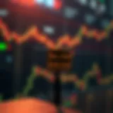 Conceptual illustration of a sell stop limit order in cryptocurrency trading