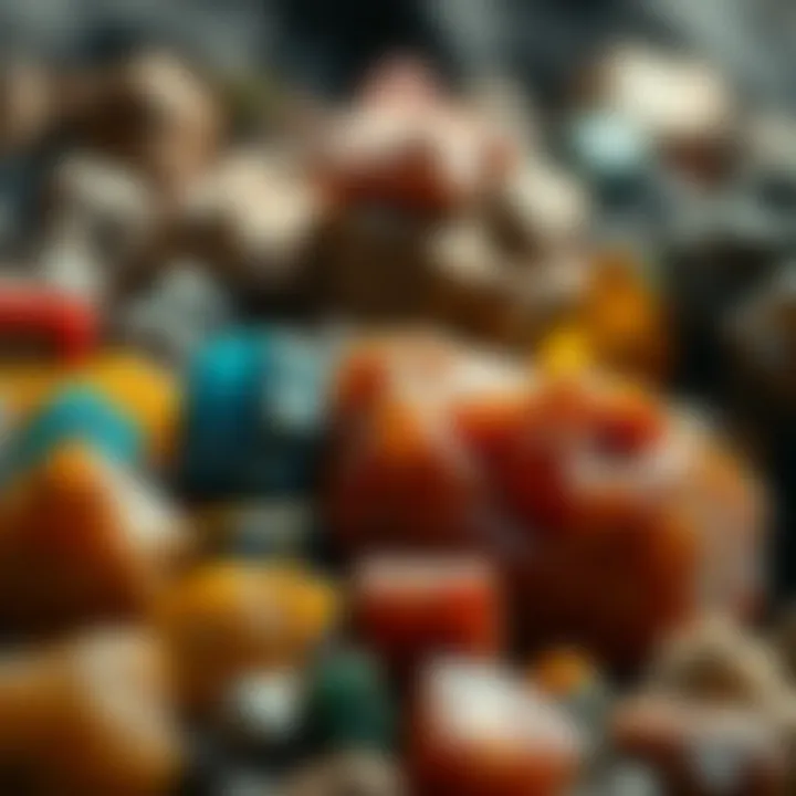 Close-up of mineral samples illustrating the variety of resources extracted