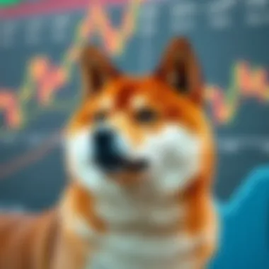 Shiba Inu Cryptocurrency Logo and Market Trends Shiba Inu cryptocurrency logo and market chart