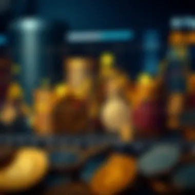 A chart illustrating the volatility of different cryptocurrencies over time, highlighting their market trends