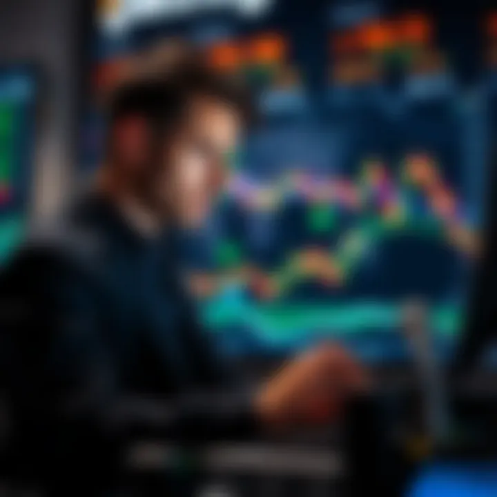 Investor analyzing financial market data