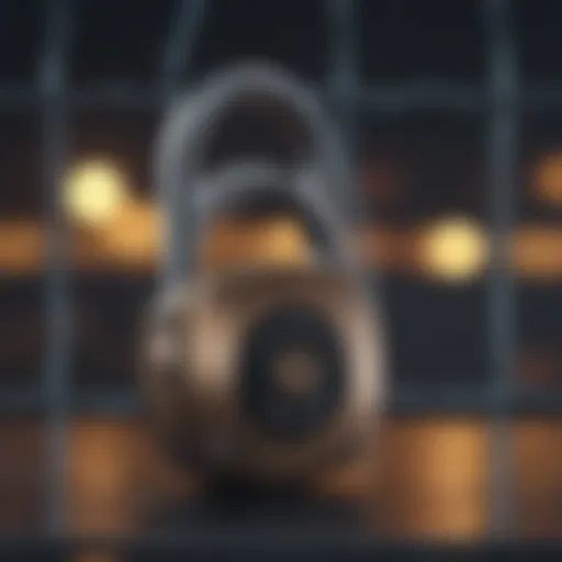 A digital padlock symbolizing cybersecurity