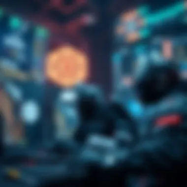 An illustration of blockchain technology integrated into gaming