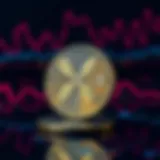 Ripple coin on a digital background