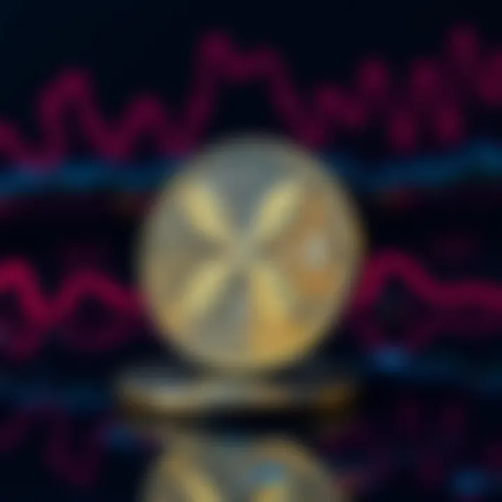 Ripple coin on a digital background