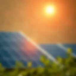 Solar panels harnessing sunlight for energy