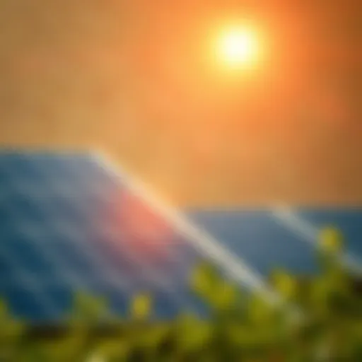 Solar panels harnessing sunlight for energy