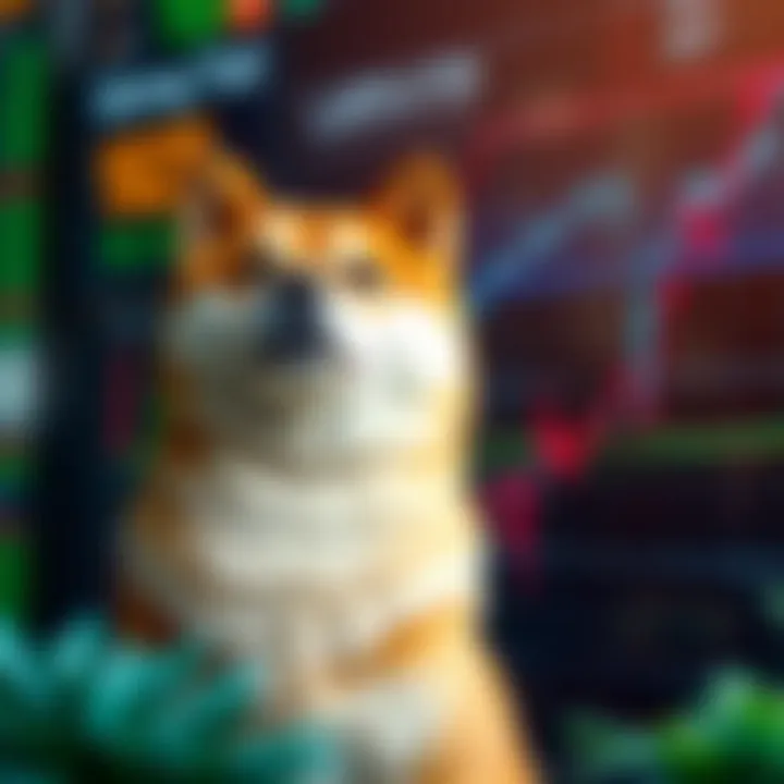 Graph depicting stock market trends alongside Shiba Inu performance