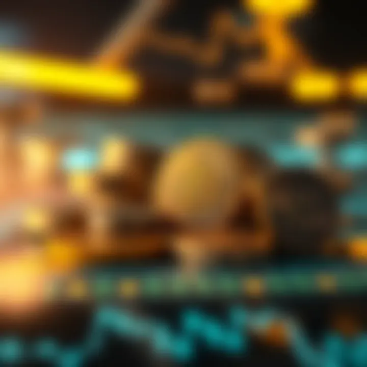 Futuristic concept of digital currencies and decentralized finance