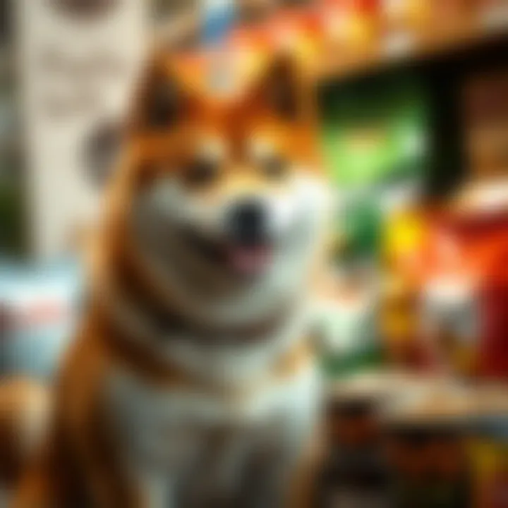 Different dog food brands on display