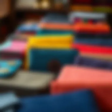 Assortment of fabric wallets in various colors