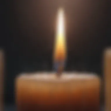 Detailed view of a long wick in a candle