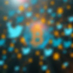 Illustration of cryptocurrency symbols on Twitter