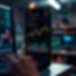 TradingView mobile app interface showcasing charts