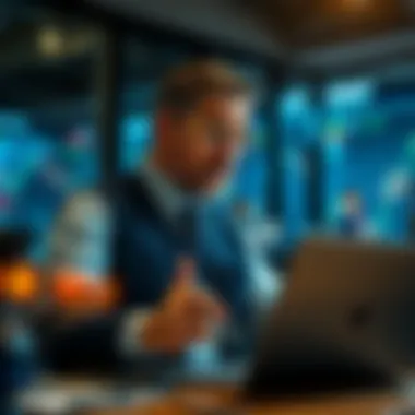Investor analyzing market trends and strategies