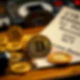 Visual representation of cryptocurrency and ransom notes