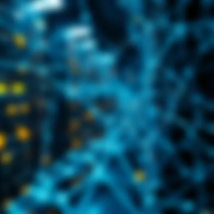 Blockchain Network Connections in Cryptocurrency Conceptual illustration of blockchain network connections