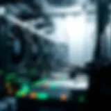 Advanced Technology in Cryptocurrency Mining Rig Cryptocurrency mining rig showcasing advanced technology